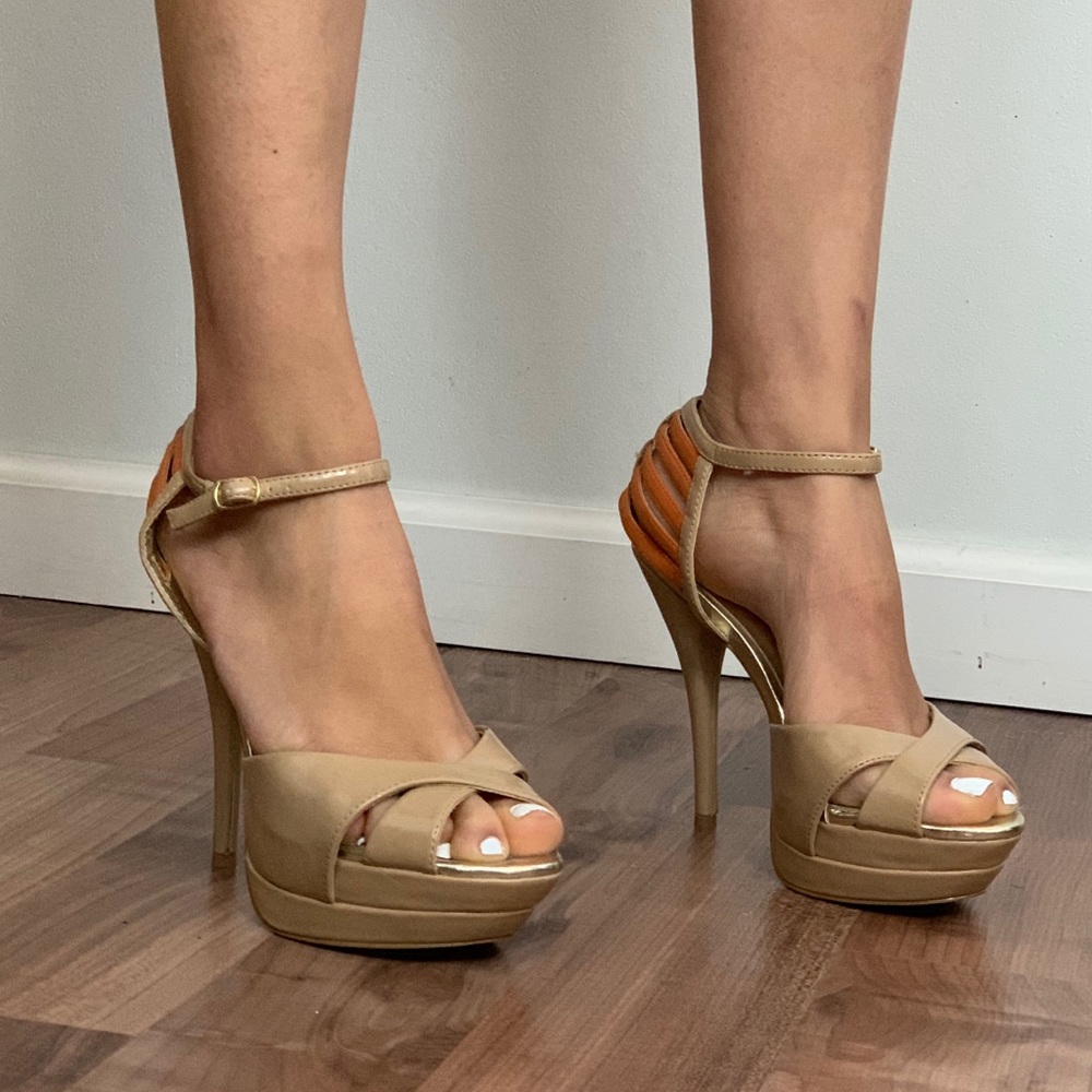 Pop Of Color Strap Heels